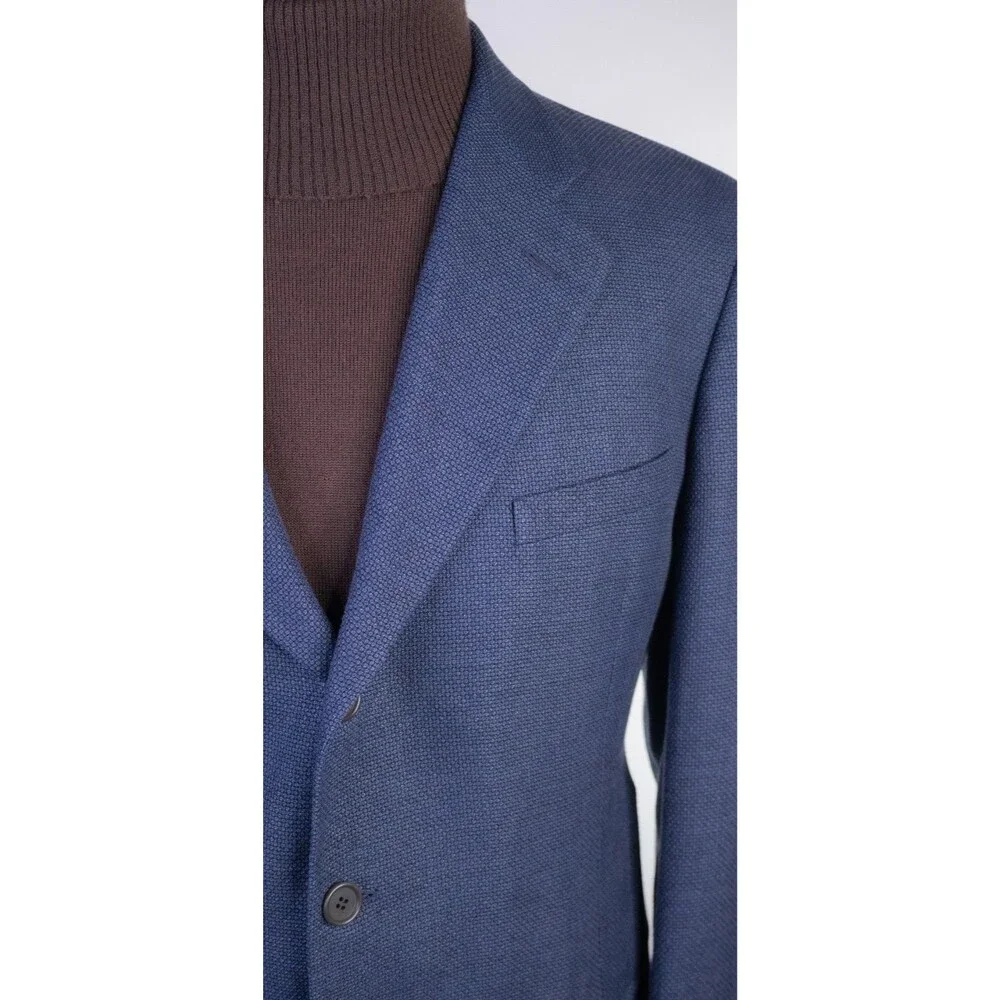 Giorgio Armani Blazer Sport Coat Sz 44L Blue Wool Three Button Jacket
